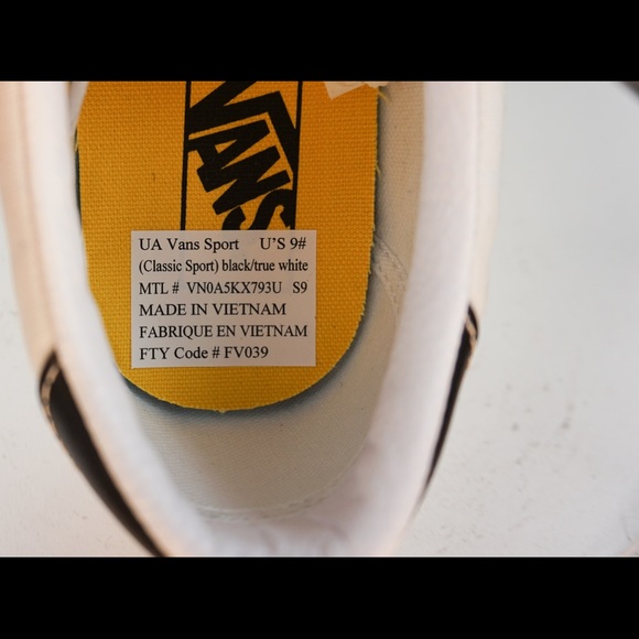 VANS sport -(classic sport) black/true white NWT sz9 mens - Picture 7 of 7